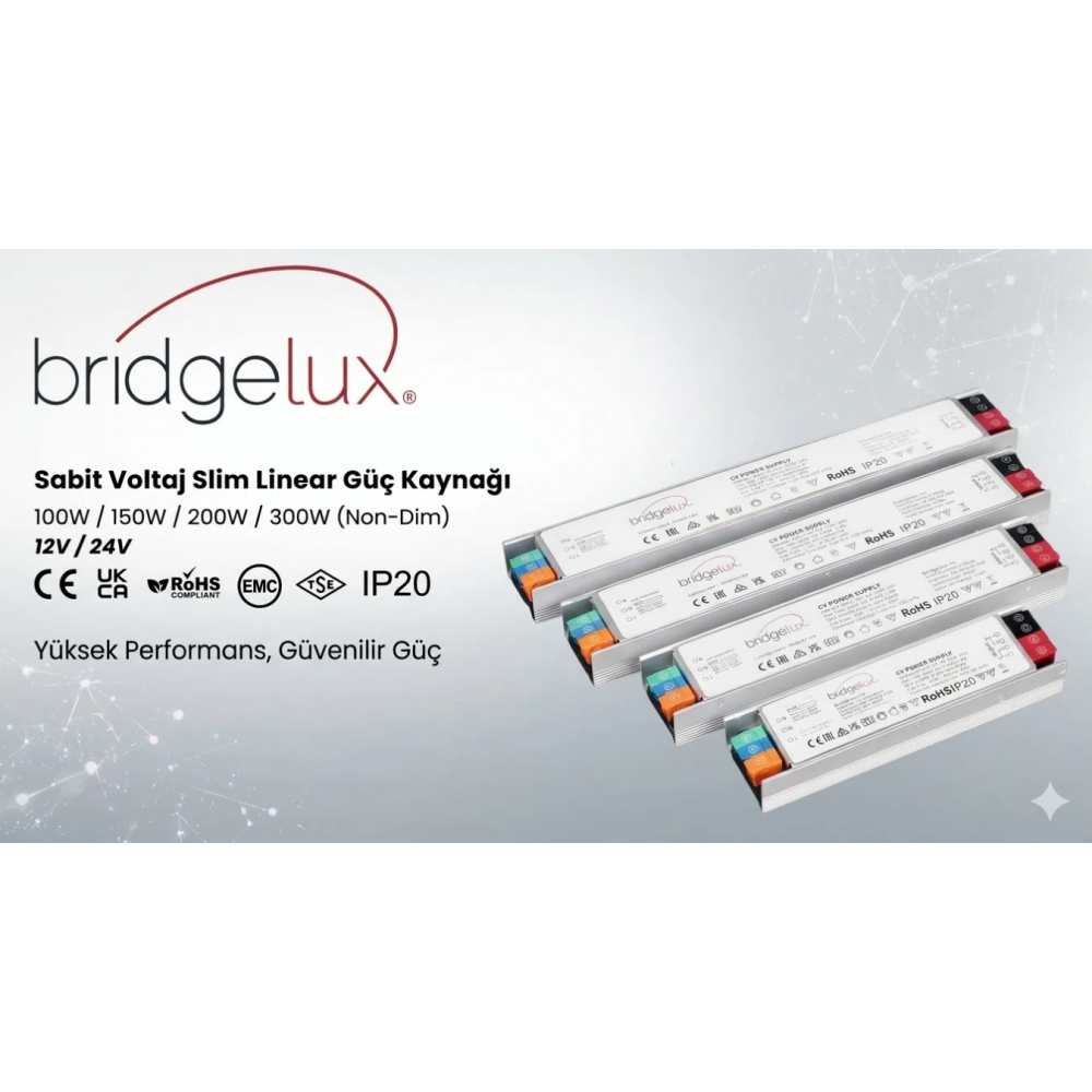 Bridgelux BXCV-MF-EU-200-24V 200W 24VDC 8.3A Slim LED Power Supply